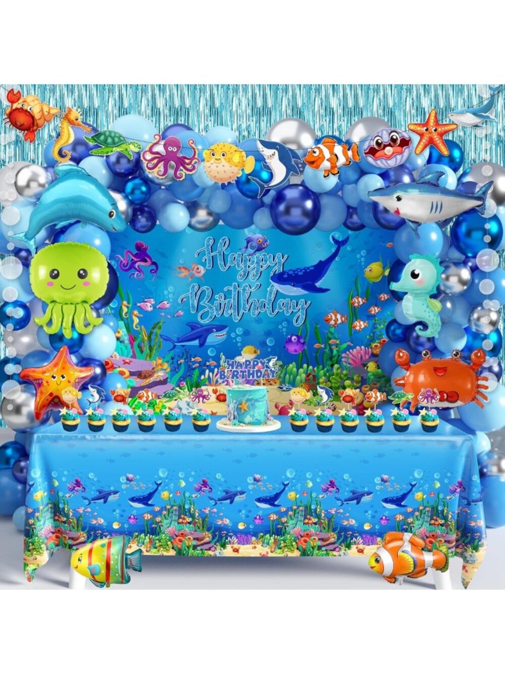 Ocean Theme Birthday Party Decorations Set - 98 Pcs Under the Sea Decor
